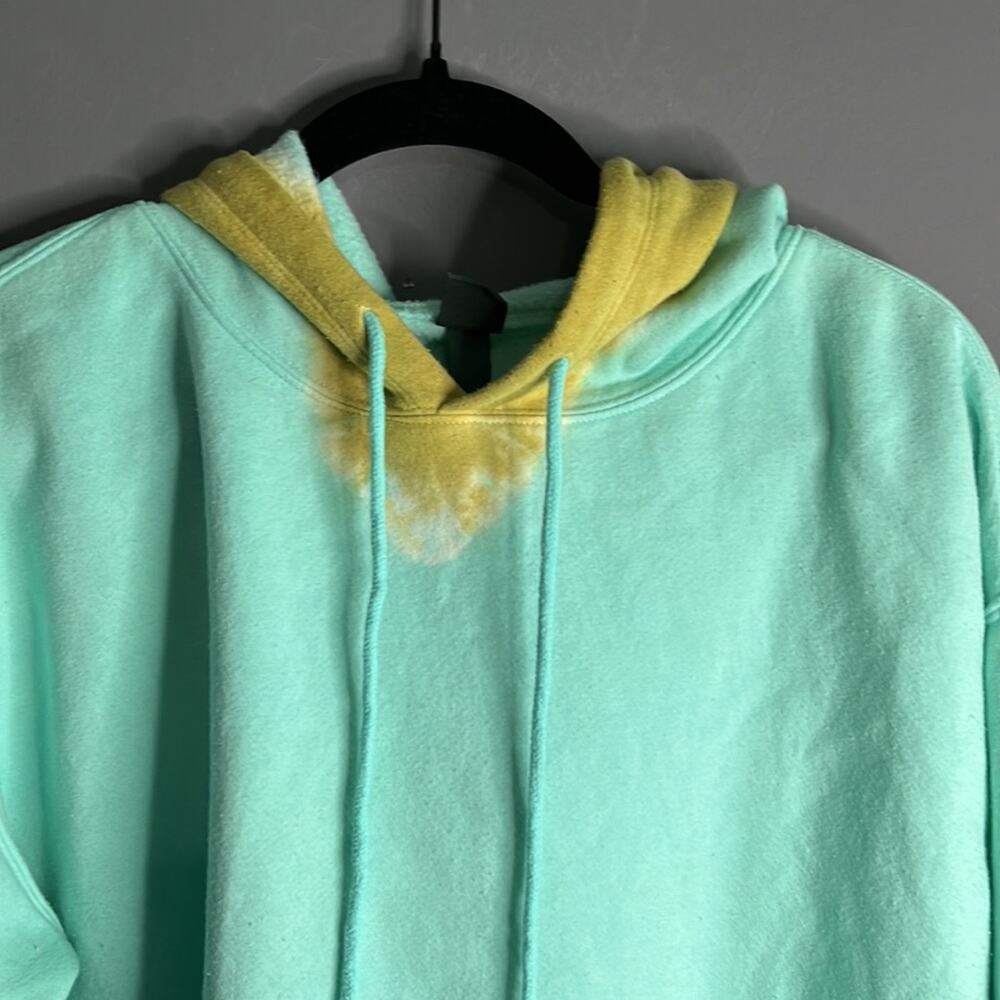 Wild Fable Light Green Cropped Hoodie Tan Tie Dye Large - Picture 2 of 8